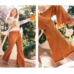 Aerie Rust Orange Flare Sweatpants Small Short